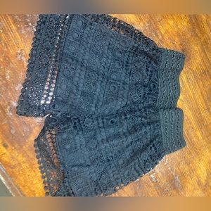 Girls size medium black lace shorts